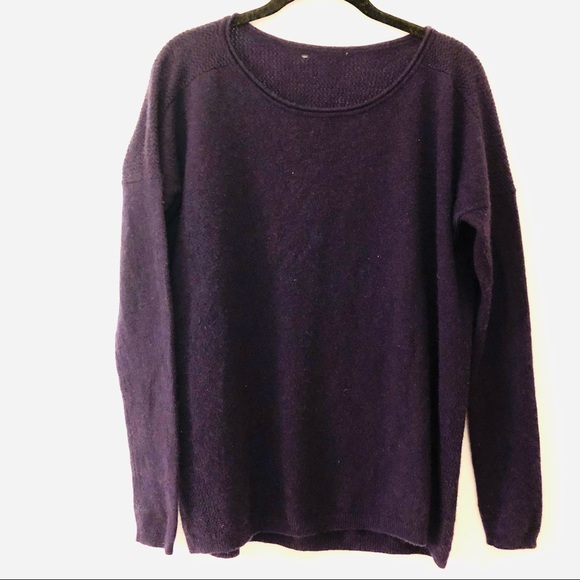Vince Perforated Cashmere Sweater in Grape - Picture 3 of 8